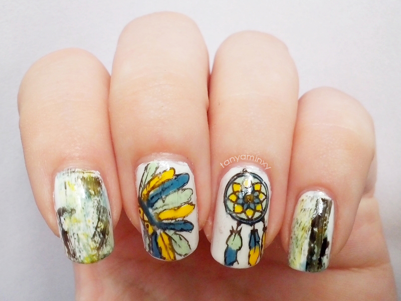 31DC2014 Day 30: Inspired By A TUTORIAL - Distressed & Stamping Decals Nails