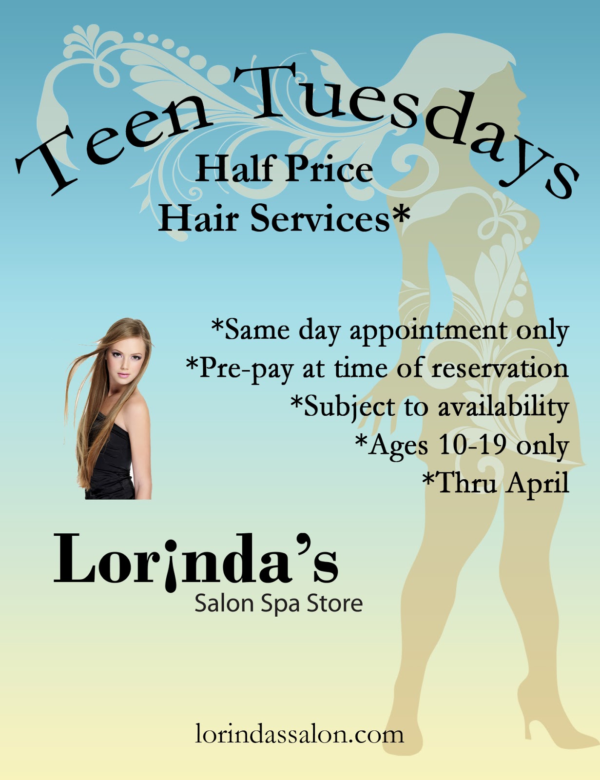 Lorinda's Salon Spa Store Teen Tuesday's Are Here!