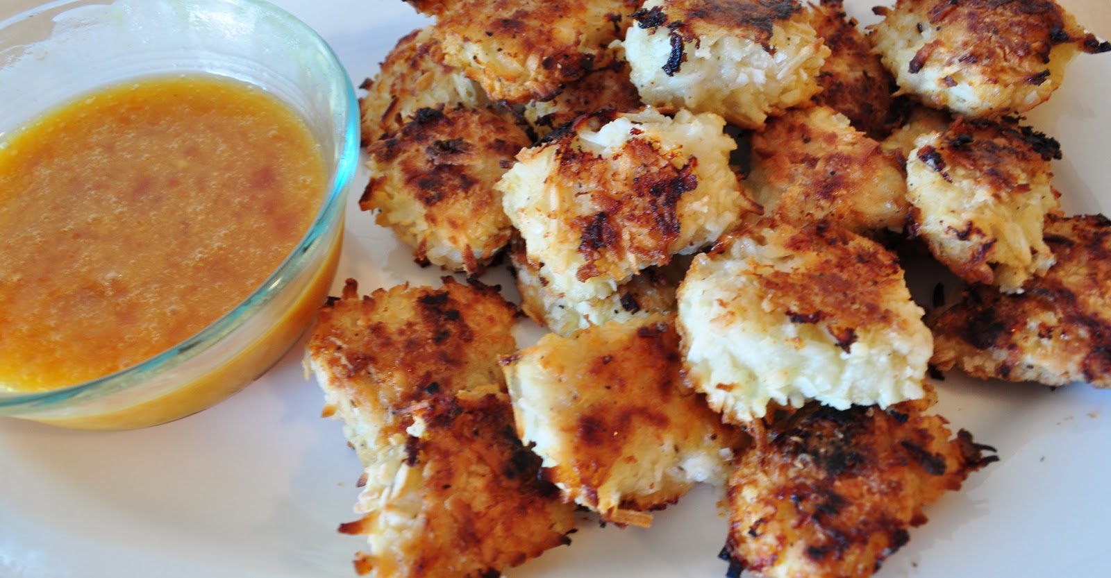 My Tiny Oven Coconut Chicken Nuggets with Spicy Apricot Dipping Sauce
