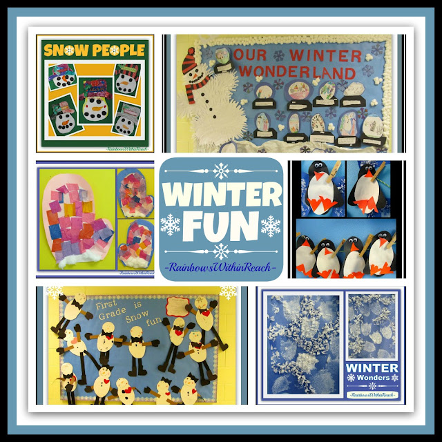 Winter Fun RoundUP of Winter Bulletin Boards, Snowmen, Snowflake and Penguin Fun via RainbowsWithinReach Winter Fun RoundUP of Winter Bulletin Boards, Snowmen, Snowflake and Penguin Fun via RainbowsWithinReach