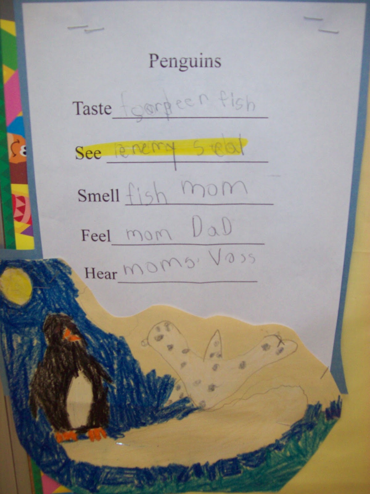 Chalk Talk: A Kindergarten Blog: Penguin Five Senses Poem