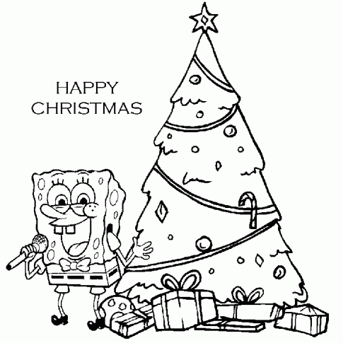 Spongebob Christmas Coloring Pages 2
