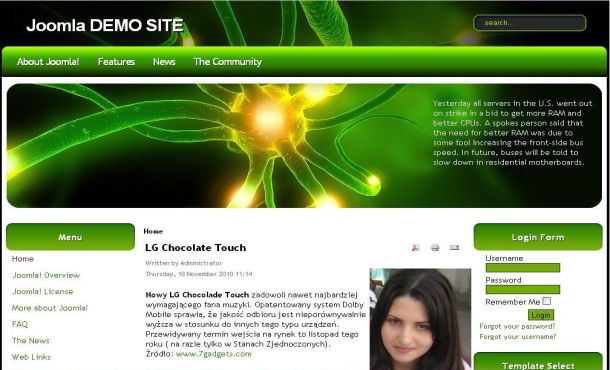 Free Abstract Green Black Joomla Theme Template Free Abstract Green Black Joomla Theme Template