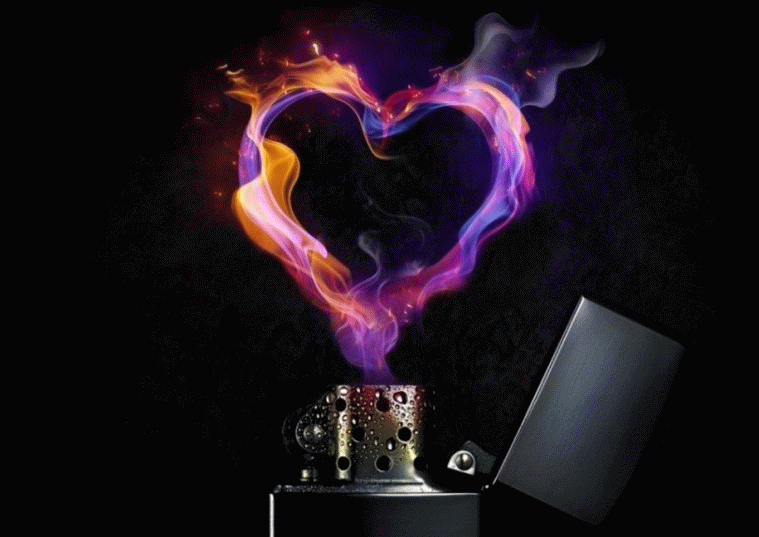 Heart on Fire Gif. Bilder Land