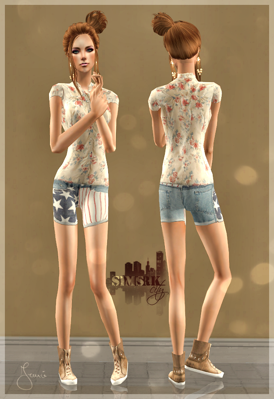  The Sims 2. Женская одежда: повседневная. Часть 3. - Страница 29 24-+American+shorts+Outfit
