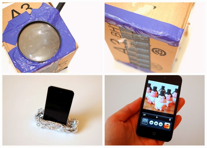 DIY Cardboard iPod Projector Pink Stripey Socks