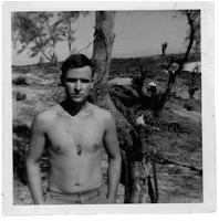 Retrato de Tim O'Brien en la guerra de Vietnam
