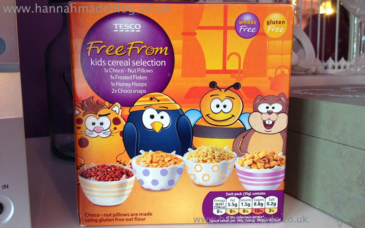 Hannah's Gluten Free Tesco Kids Cereal Selection Gluten free.