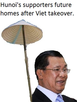 All Hun Sen's supporters future homes after the forced evictions are completed by Viet's slaves.