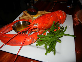 A cooked lobster in Bar Harbor Maine