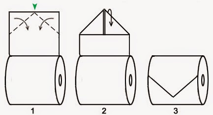 Оригами на туалетной бумаге Классический Треугольник