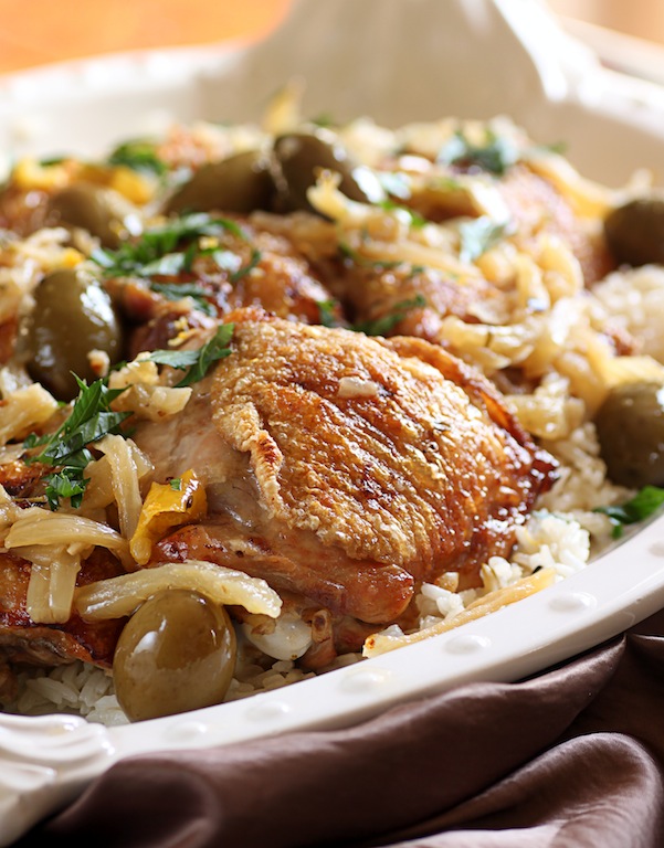 There's a Newf in My Soup! Crispy Braised Chicken Thighs, with Olives