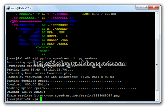 Bukti Test Speed VPS lewat Putty CLI Bukti Test Speed VPS lewat Putty CLI