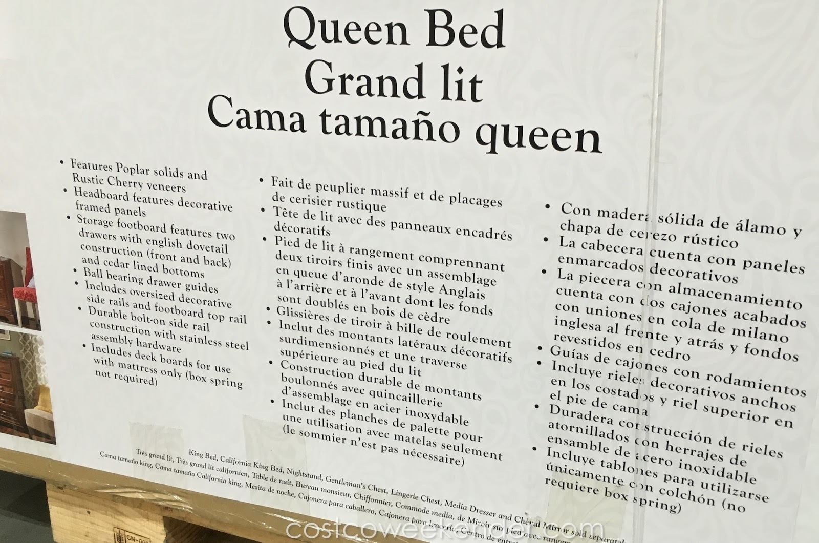 Universal Furniture Broadmore Queen Bed with Storage Drawer Costco