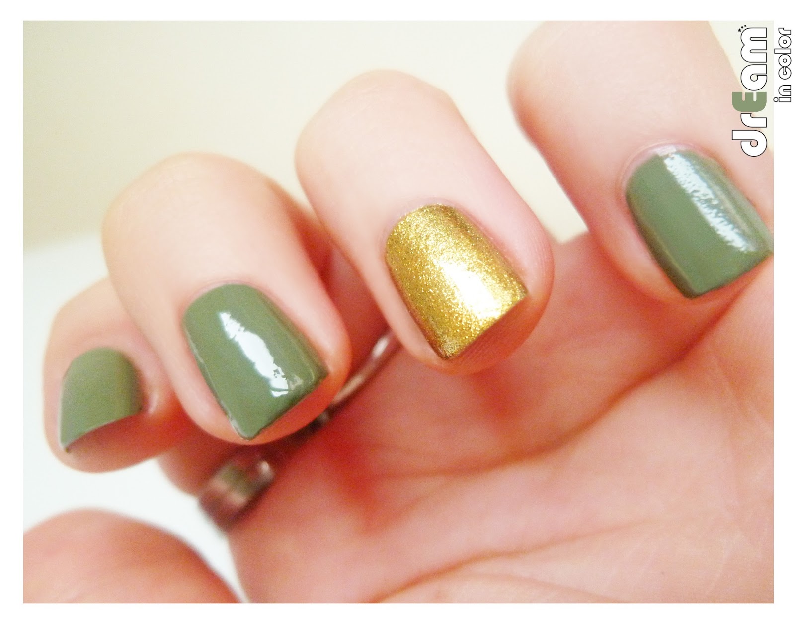drEam in color Gold Military avec Gold rush de Models Own et Kiko 394