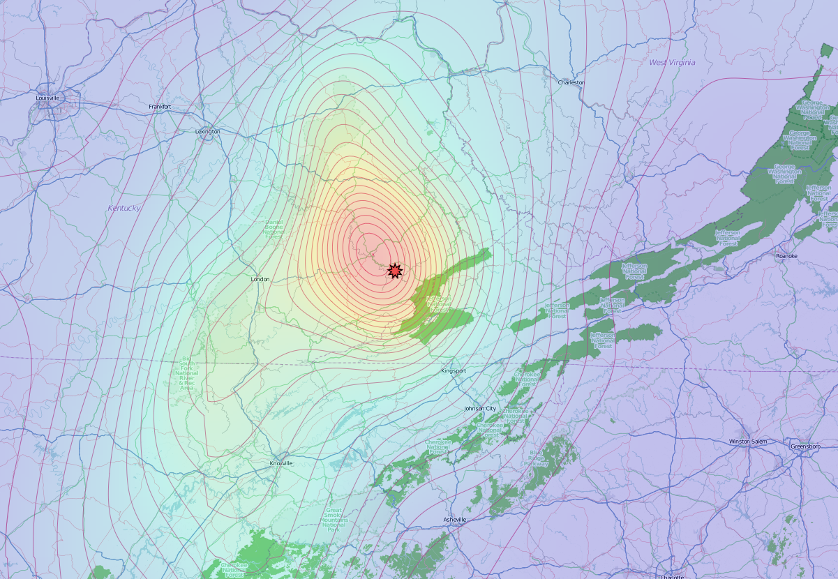 floatingsheep Mapping the Eastern Kentucky Earthquake