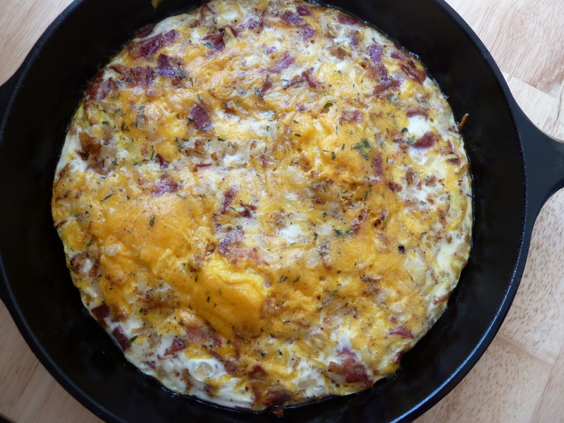 Cookin' Cowgirl Bacon and Hash Brown Skillet Egg White Frittata