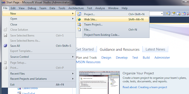Creating a Website in Visual Studio 2010