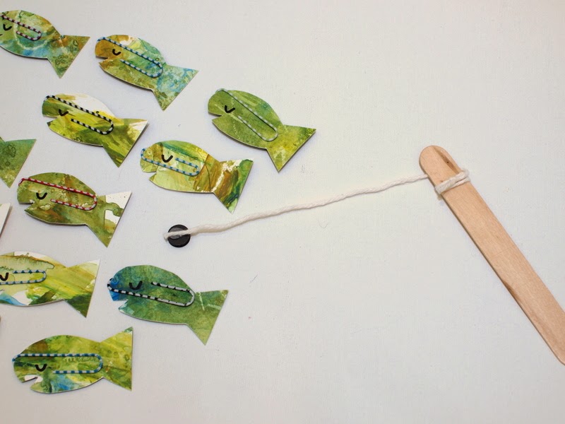 DIY Fishing Game Pink Stripey Socks