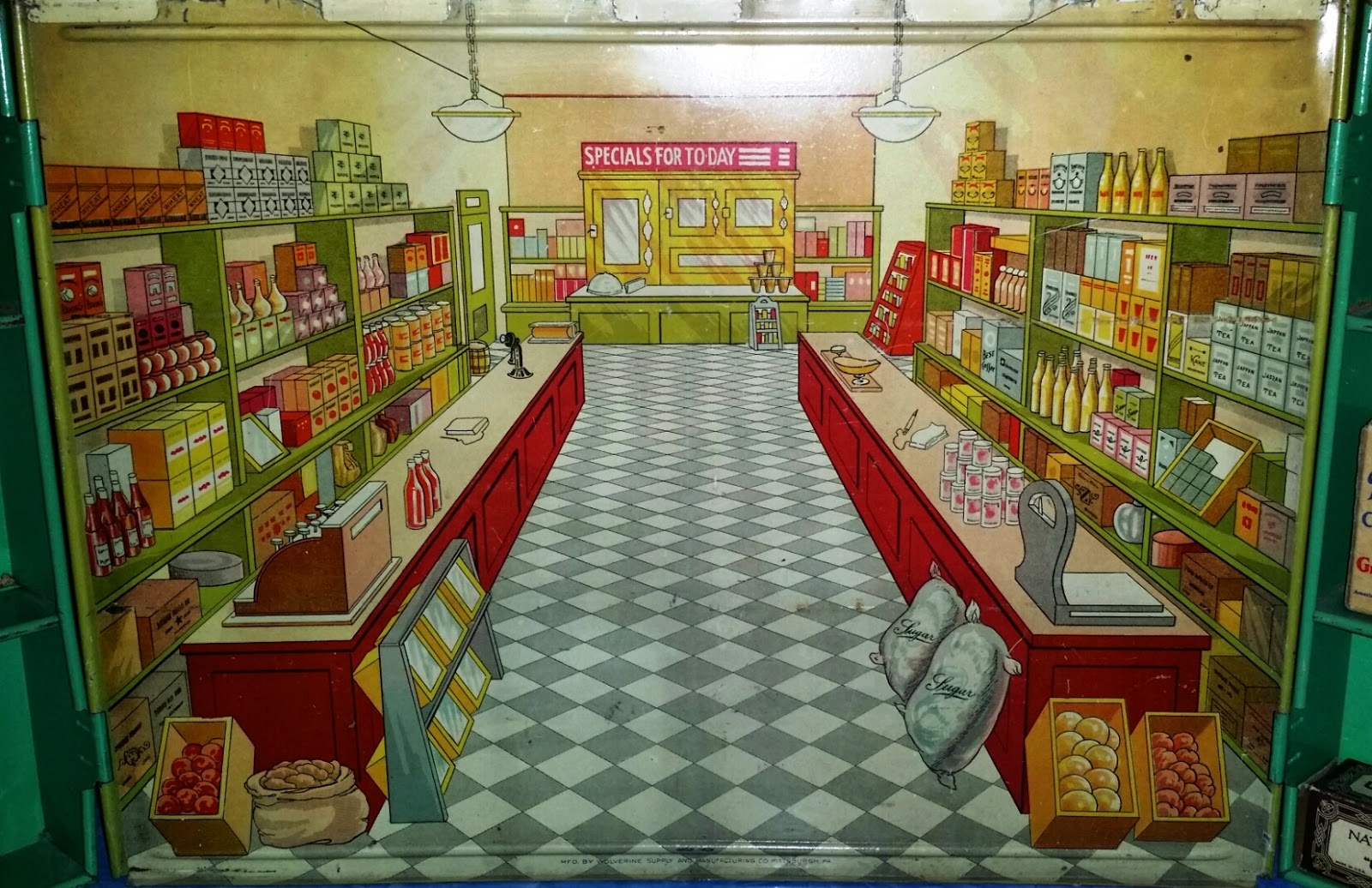 Tracy's Toys (and Some Other Stuff) Tin Toy Grocery Stores by