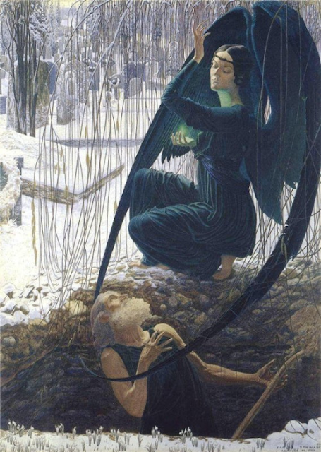 Carlos Schwabe, 'Death to the grave-digger' - 1895