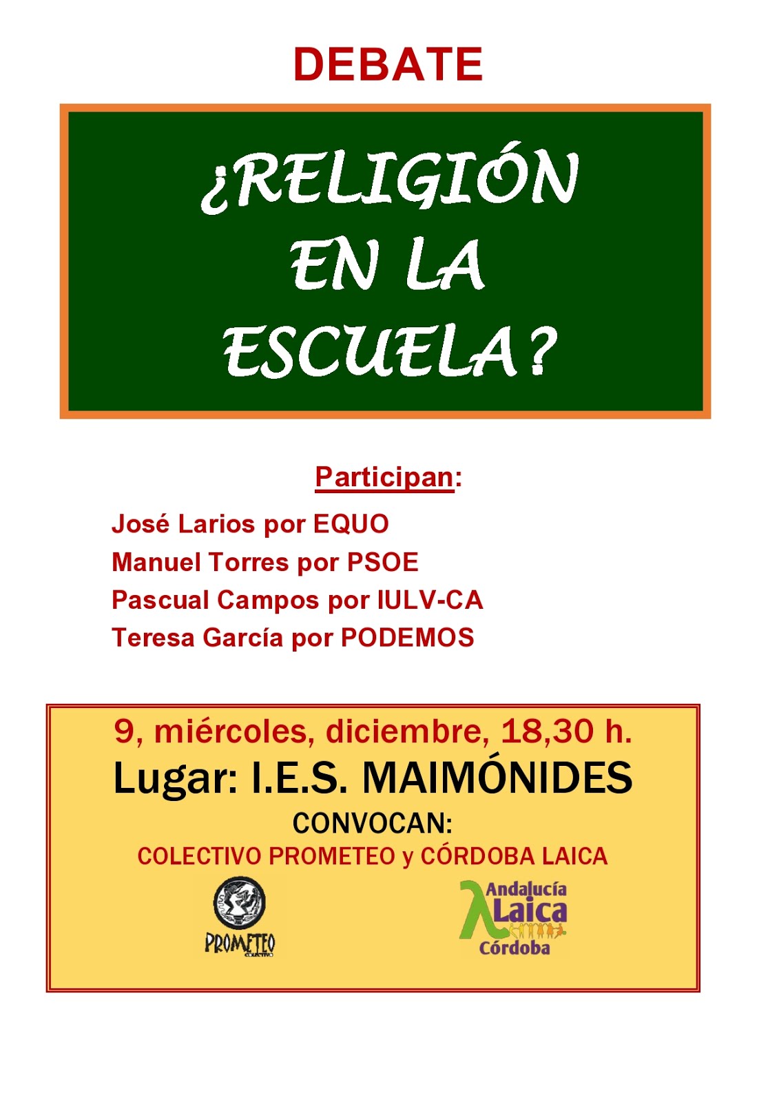 ¿Religión en la escuela?