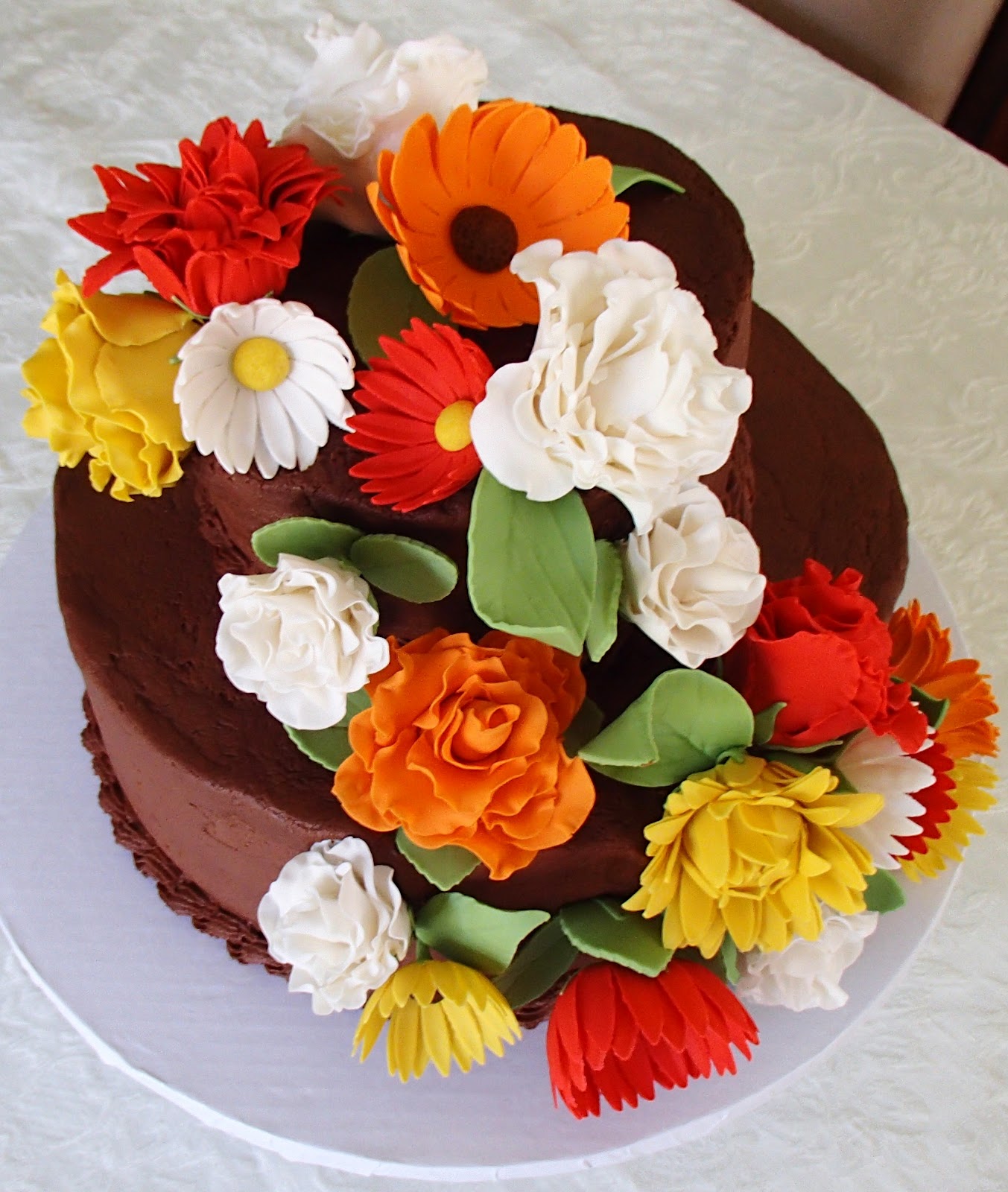 Julia's Baking Adventures Fall Flowers Cake (September 2012)