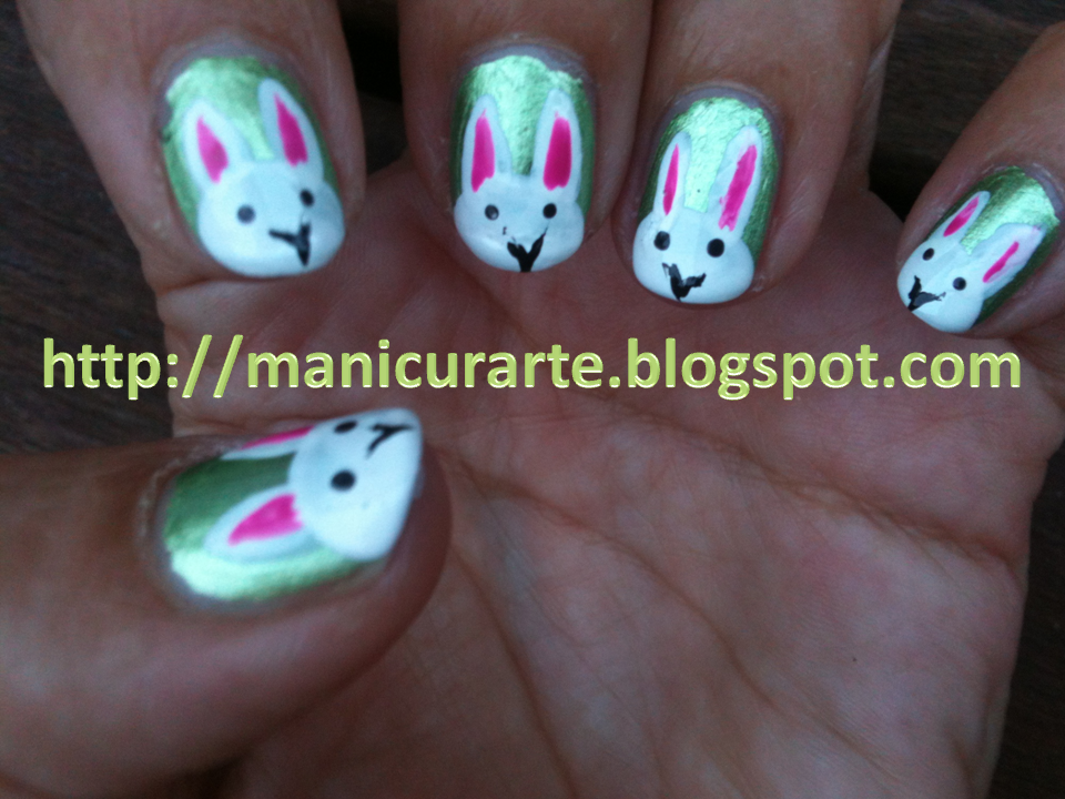 *MANICURARTE* Rabbit Nails tutorial / Uñas decoradas con conejitos