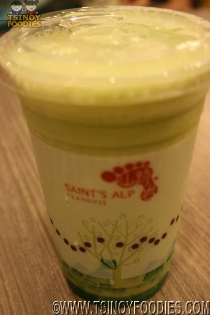 matcha aulait with matcha agar