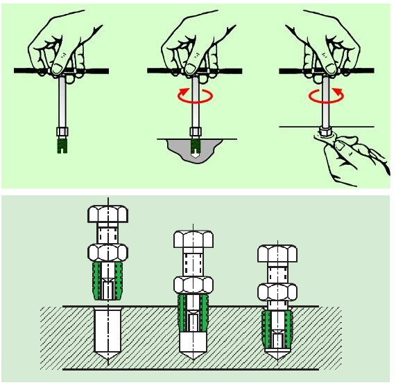 TOP SCREW METAL CORP. SELF TAPPING THREADED INSERT MANUAL INSTALLATION TOOLS