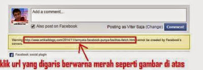 Gambar cara mengatasi warning url plugin komentar blog di server facebook