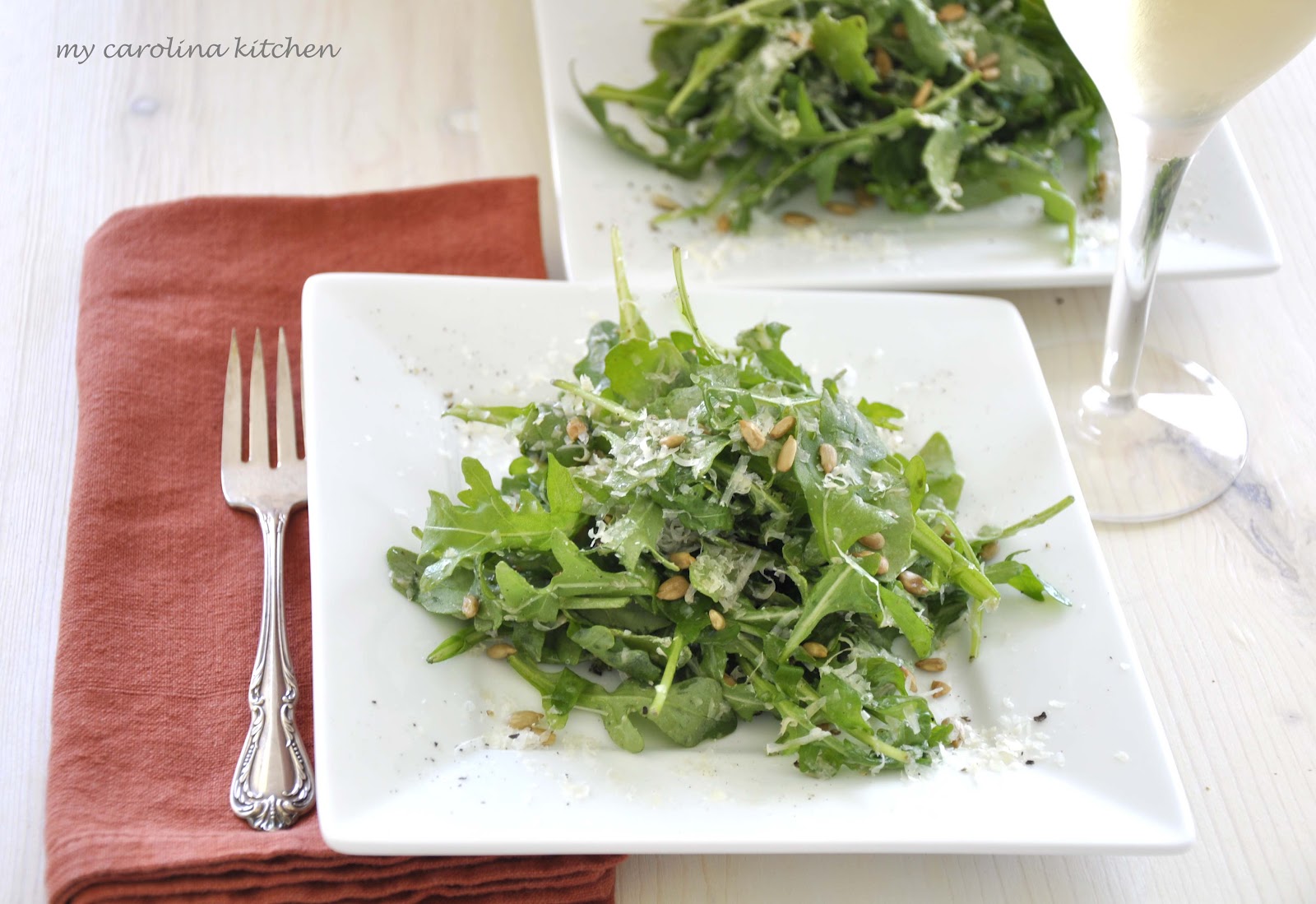 My Carolina Kitchen Arugula tossed in a Truffle Oil & Sherry