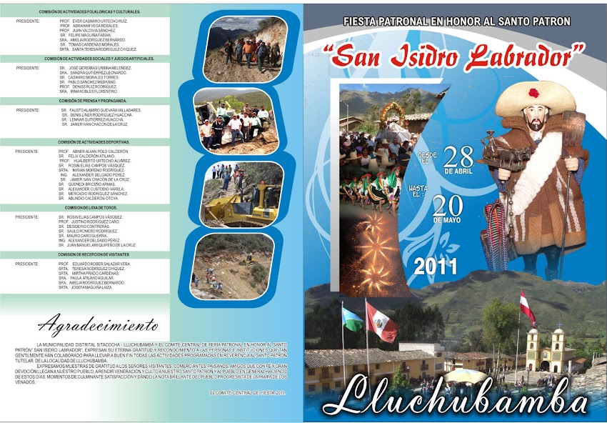 Programa de la fiesta patronal de Lluchubamba 2011