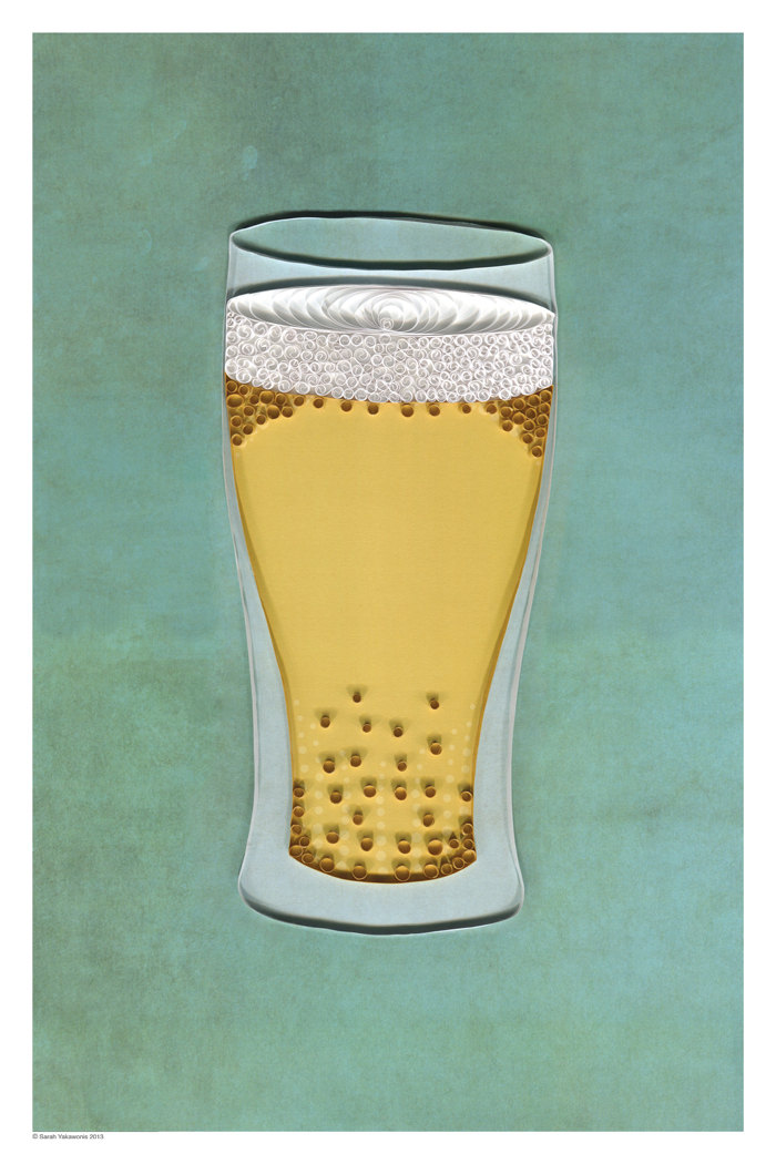 Yakawonis Quilled Lager in a Glass