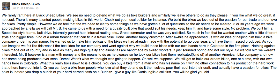 Today In Tabs Ello Darkness My Old Friend Bike Maker Black Sheep Also Alleged That Budnitz Stole Its Designs For His Bikes Sample Essays For High School Students also Essay On English Subject English Sample Essay
