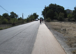 Smooth bicycle lane on a road outside Aix-en-Provence, France