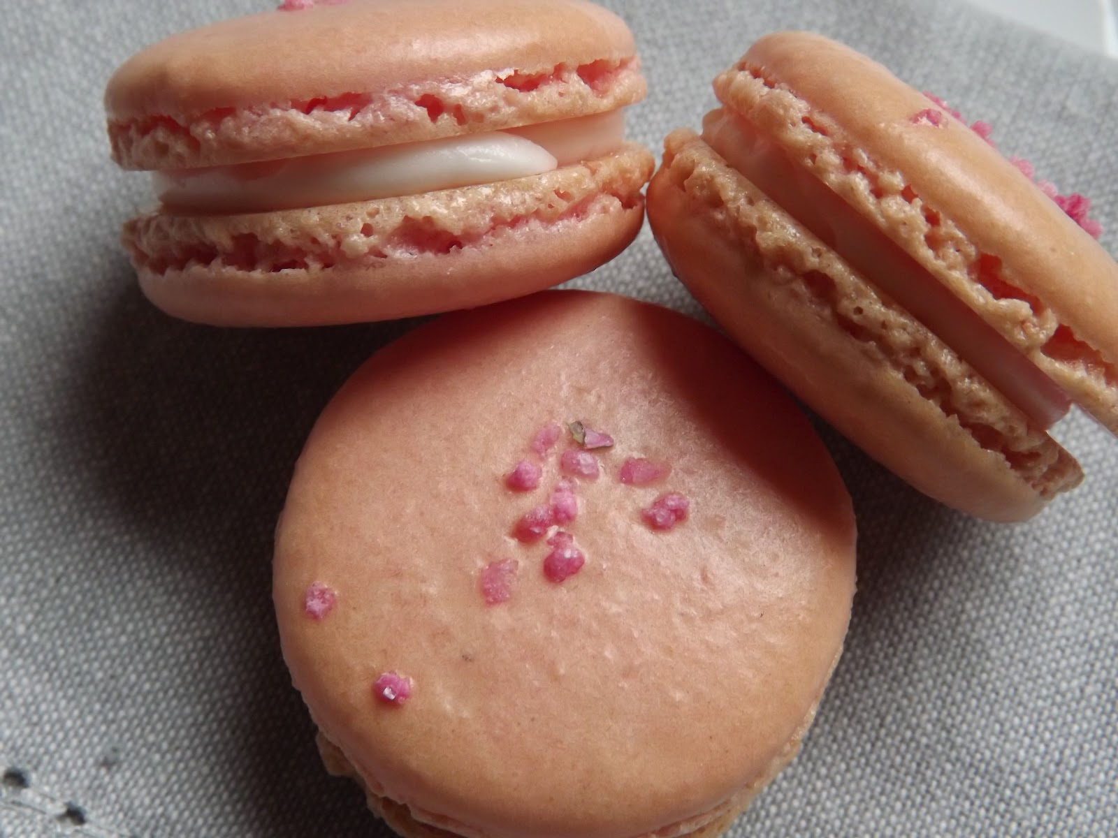 Rose Macarons with a Lemon Cream Cheese Filling