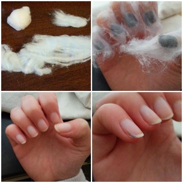 Clothes & Dreams: Tutorial: How to take off nail polish with cotton balls: recap / collage