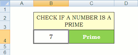 How to check Prime Number in Excel
