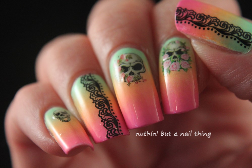 nuthin39; but a nail thing: Skull nail art