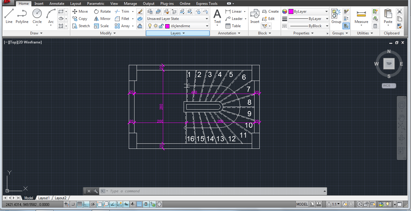 Autocad Bearing Distance Input