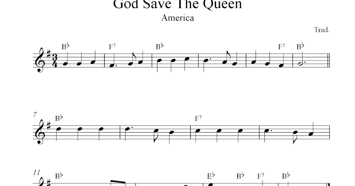 God Save The Queen (America), free alto saxophone sheet music notes