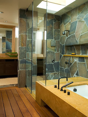 desain kamar mandi dari batu alam yang menawan | foto
