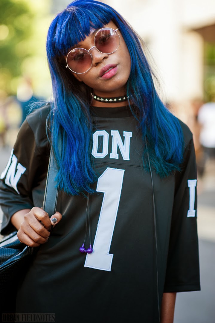 Urban Fieldnotes NYFW Street Style More Blue Hair