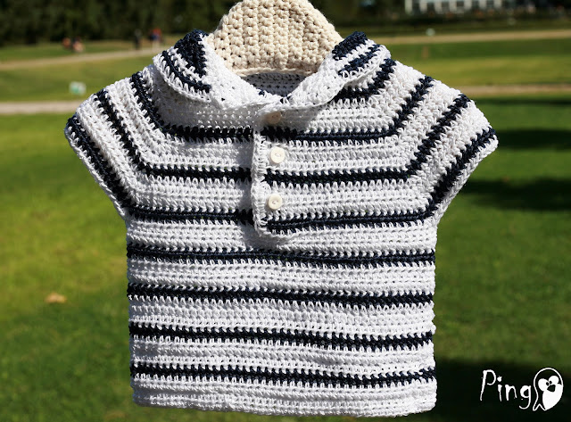 Crochet Nautical Shirt – Popeye, crochet pattern by Pingo - The Pink Penguin