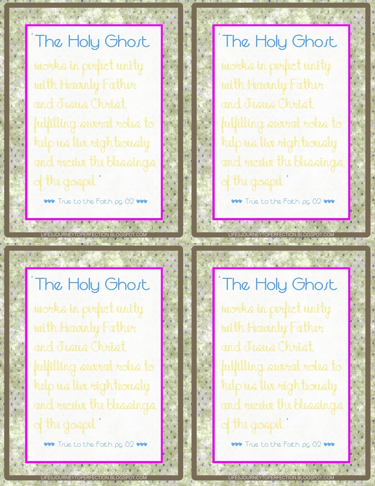 Life's Journey To Perfection Family Home Evening on Confirmation and