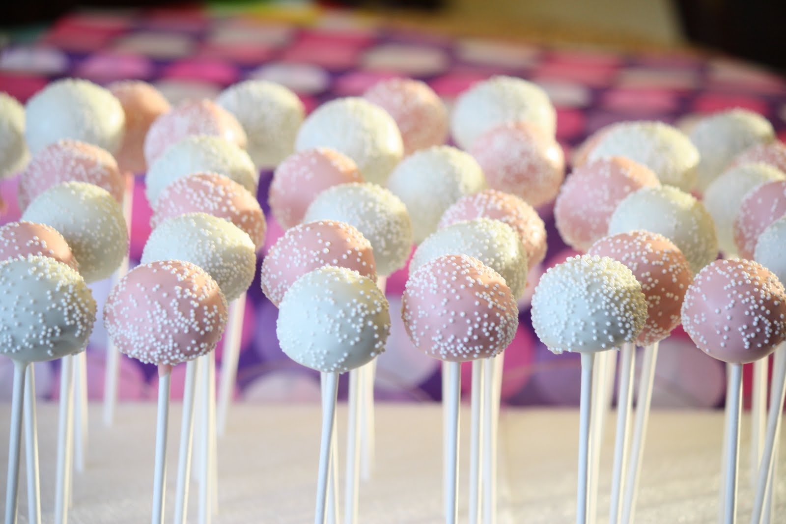 White Cake Pops With Sprinkling Sugar and Coconut Wedding Ido