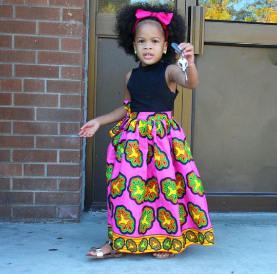 Kids Fashion Of The Day - Ankara Maxi Skirt Plus Plain Top - Kids Fashion Of The Day - Ankara Maxi Skirt Plus Plain Top