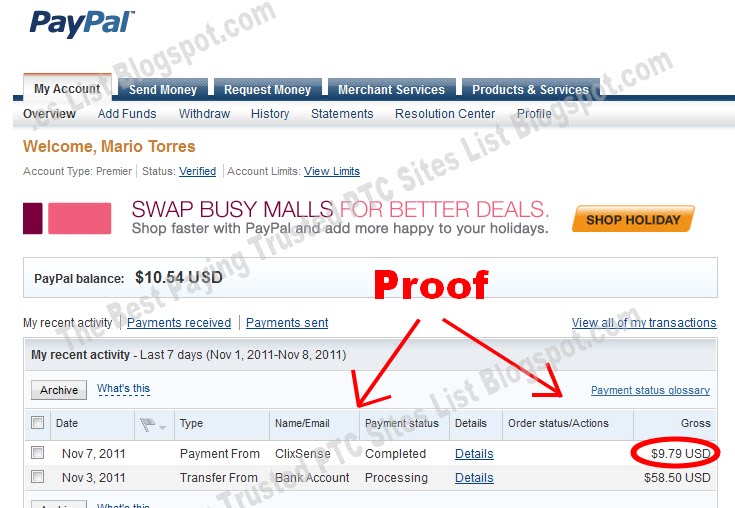 ClixSense - My First Pay Proof 11/8/2011  Paypal%2BPROOF%2B2
