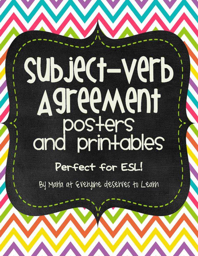 everyone deserves to learn subject verb agreement anchor chart